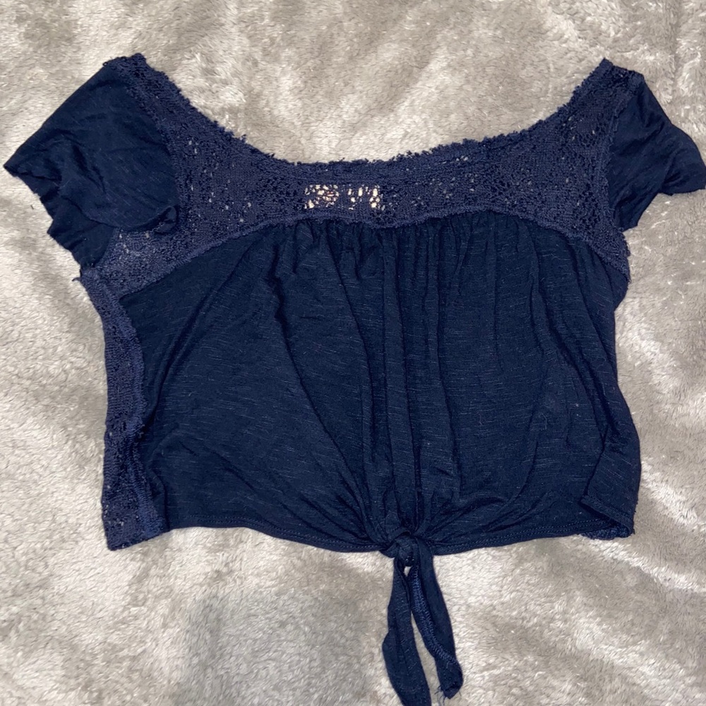 Women’s Navy Blue Cropped T-Shirt
